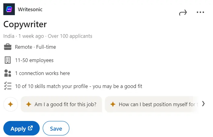 Job Description on LinkedIn Jobs